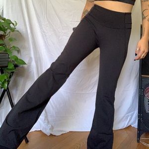 Black Womens Groove Lulu Lemon High Waisted Flared Leggings